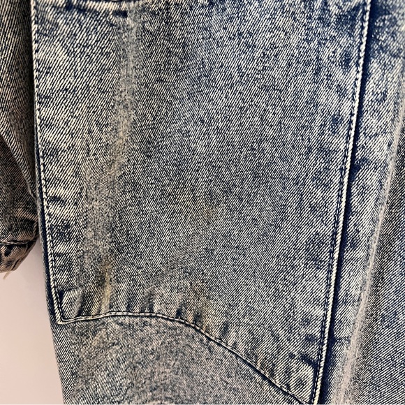 Vintage Jean Jacket Stone Acid Wash Floral Embroidered Rainbow Metallic - Picture 2 of 8